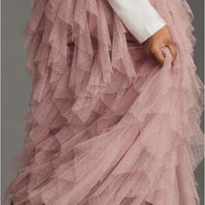 Anthropologie blush tule maxi